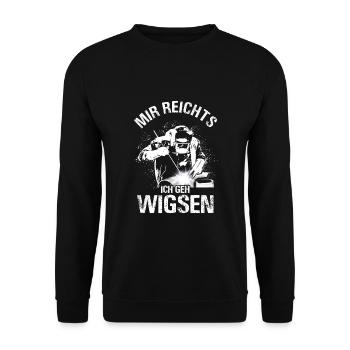 Mir reichts ich geh Wigsen Wig Schweißer schweißen - Unisex Pullover - Schwarz - Vorne - Alina (178cm) & Michal (187cm)