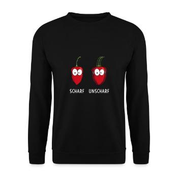 Fotograf Scharf unscharf Fotografie - Unisex Pullover - Schwarz - Vorne - Alina (178cm) & Michal (187cm)