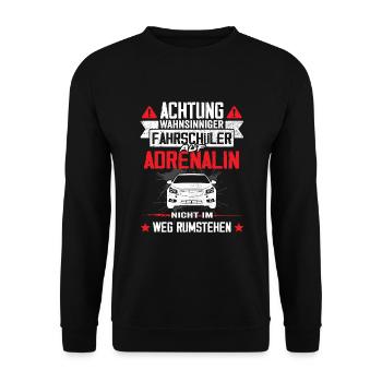 Fahrschüler Fahrschule Führerschein - Unisex Pullover - Schwarz - Vorne - Alina (178cm) & Michal (187cm)