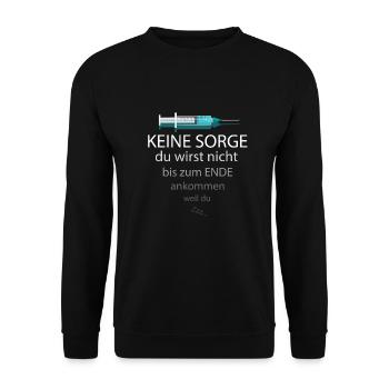 Anästesie Narkose Arzt Ich muss gehen Anästhesist - Unisex Pullover - Schwarz - Vorne - Alina (178cm) & Michal (187cm)