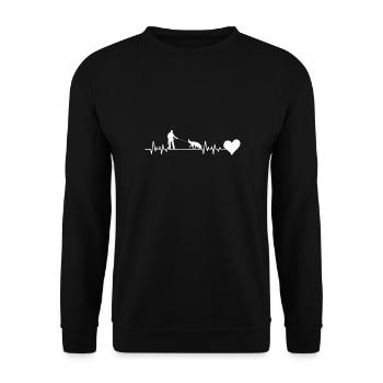 Mantrailing Chien traqueur - Sweat-shirt Unisexe - noir - Devant - Alina (178cm) & Michal (187cm)