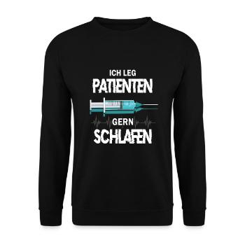 Anästhesie Narkose Arzt Anästhesist - Unisex Pullover - Schwarz - Vorne - Alina (178cm) & Michal (187cm)