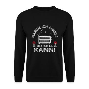 Amateurfunken Hobby Funker Ham radio Funkgerät - Unisex Pullover - Schwarz - Vorne - Alina (178cm) & Michal (187cm)