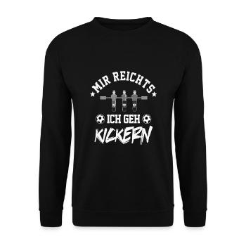 Tischfussball Tischkicker Wuzzler - Unisex Pullover - Schwarz - Vorne - Alina (178cm) & Michal (187cm)