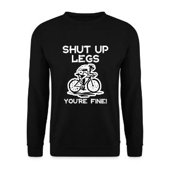 Cycling - Shut Up Legs You're Fine - Unisex Sweatshirt - black - Front - Alina (178cm) & Michal (187cm)