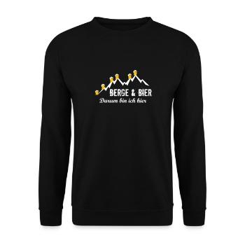 Berge und Bier Wandern Bergsteiger Wanderung - Unisex Pullover - Schwarz - Vorne - Alina (178cm) & Michal (187cm)