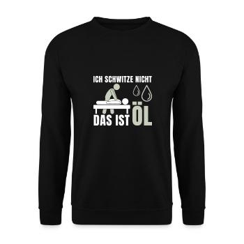 Masseur Massage Behandlung Physiotherapeut - Unisex Pullover - Schwarz - Vorne - Alina (178cm) & Michal (187cm)