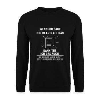 Beamter auf Lebenszeit Verbeamtung Beamten - Unisex Pullover - Schwarz - Vorne - Alina (178cm) & Michal (187cm)