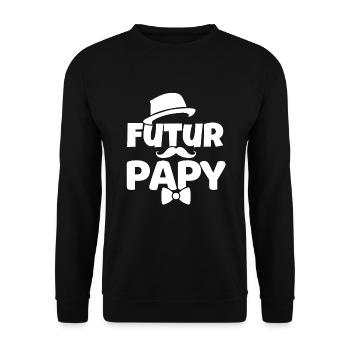 Futur Papy Naissance Grand Pere Grossesse Annonce - Sweat-shirt Unisexe - noir - Devant - Alina (178cm) & Michal (187cm)