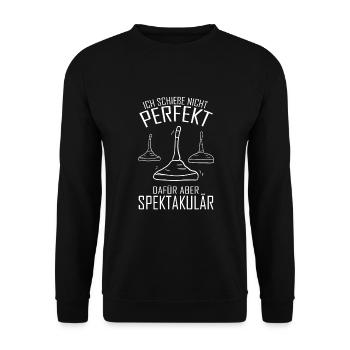 Eistockschießen Stockschütze Stocksport Curling - Unisex Pullover - Schwarz - Vorne - Alina (178cm) & Michal (187cm)