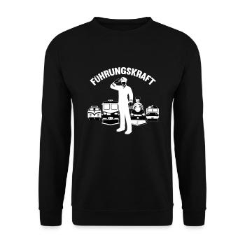 Modelleisenbahn Eisenbahn Eisenbahner - Unisex Pullover - Schwarz - Vorne - Alina (178cm) & Michal (187cm)