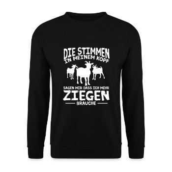 Chèvre Gardien Chèvre ChèvreHerd - Sweat-shirt Unisexe - noir - Devant - Alina (178cm) & Michal (187cm)