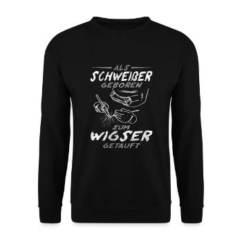 Wigser Wig Schweißen Schweißfachmann - Unisex Pullover - Schwarz - Vorne - Alina (178cm) & Michal (187cm)