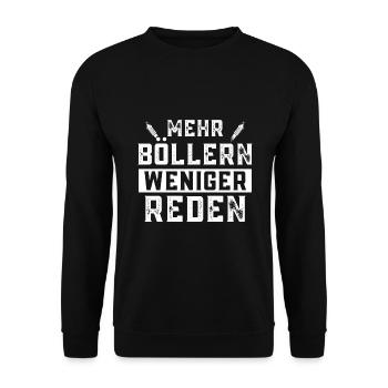 Pyrotechniker Pyrotechnik Knaller Feuerwerk Böller - Unisex Pullover - Schwarz - Vorne - Alina (178cm) & Michal (187cm)