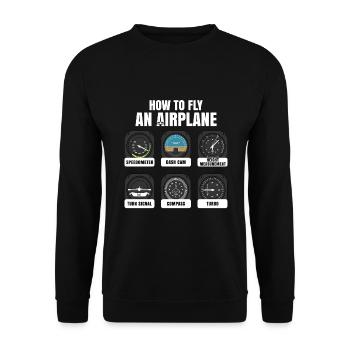 Flugzeug Pilot Piloten - Unisex Pullover - Schwarz - Vorne - Alina (178cm) & Michal (187cm)