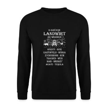 Traktor Landwirt Landmaschinenmechaniker Bauer - Unisex Pullover - Schwarz - Vorne - Alina (178cm) & Michal (187cm)