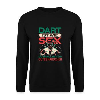 Dart Geschenke lustig darts spruch dartboard 180 - Unisex Pullover - Schwarz - Vorne - Alina (178cm) & Michal (187cm)