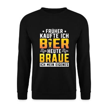 Bier brauen Braumeister Bierbrauer Brauer - Unisex Pullover - Schwarz - Vorne - Alina (178cm) & Michal (187cm)