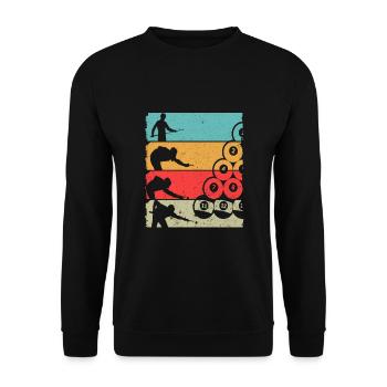 Pool Billiard Spruch Billardspieler - Unisex Pullover - Schwarz - Vorne - Alina (178cm) & Michal (187cm)
