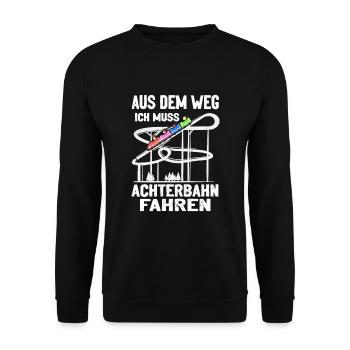 Achterbahn Freizeitpark Rollercoaster - Unisex Pullover - Schwarz - Vorne - Alina (178cm) & Michal (187cm)