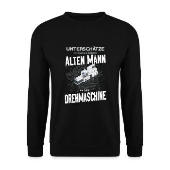 Zerspaner Zerspanungsmechaniker CNC - Unisex Pullover - Schwarz - Vorne - Alina (178cm) & Michal (187cm)