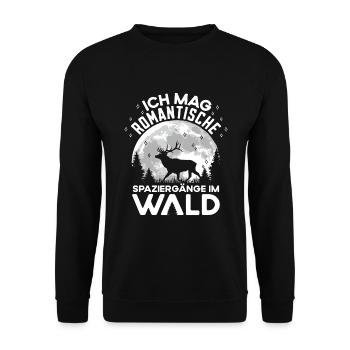 Jäger Jagd jagen Rotwild - Unisex Pullover - Schwarz - Vorne - Alina (178cm) & Michal (187cm)