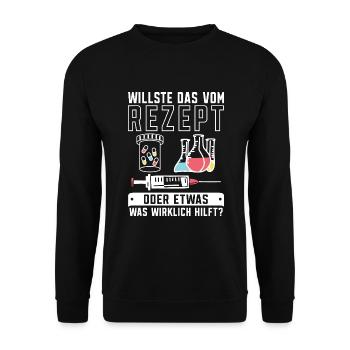 Apotheker Spruch PTA Pharmazeut Apotheke - Unisex Pullover - Schwarz - Vorne - Alina (178cm) & Michal (187cm)