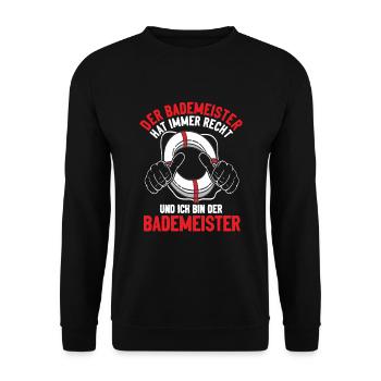 Bademeister - Unisex Pullover - Schwarz - Vorne - Alina (178cm) & Michal (187cm)