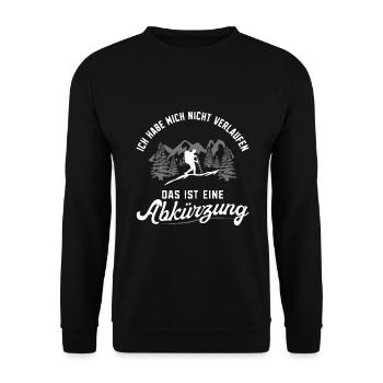 Wandern Sprüche Bergsteiger Wanderer - Unisex Pullover - Schwarz - Vorne - Alina (178cm) & Michal (187cm)