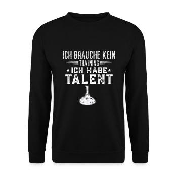 Eistockschießen Stockschütze Stocksport Curling - Unisex Pullover - Schwarz - Vorne - Alina (178cm) & Michal (187cm)