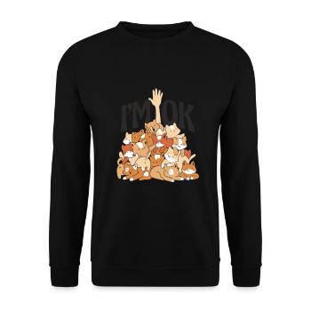 Lustiger Katzenhaufen Katze Katzenliebhaber - Unisex Pullover - Schwarz - Vorne - Alina (178cm) & Michal (187cm)