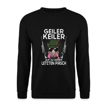 Jäger Bräutigam Jagd Junggesellenabschied JGA - Unisex Pullover - Schwarz - Vorne - Alina (178cm) & Michal (187cm)