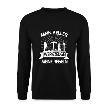 Hausmeister Hauswart Haustechniker - Unisex Pullover - Schwarz - Vorne - Alina (178cm) & Michal (187cm)
