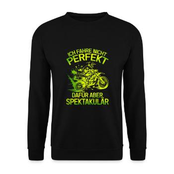 Kinder Cross motorrad Motocross Kindercross - Unisex Pullover - Schwarz - Vorne - Alina (178cm) & Michal (187cm)