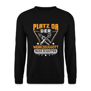 Bester Hausmeister Hauswart Haustechniker - Unisex Pullover - Schwarz - Vorne - Alina (178cm) & Michal (187cm)