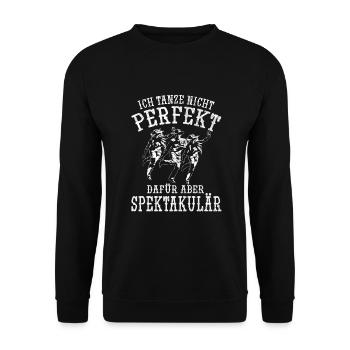 Country Linedance Line Dance Spruch Tanzgruppe - Unisex Pullover - Schwarz - Vorne - Alina (178cm) & Michal (187cm)