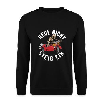 Beiwagen Motorrad Seitenwagen Motorradgespann - Unisex Pullover - Schwarz - Vorne - Alina (178cm) & Michal (187cm)