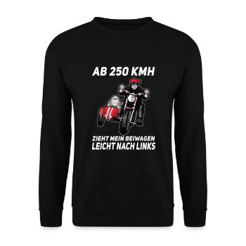 Beiwagen Motorrad Seitenwagen Motorradgespann - Unisex Pullover - Schwarz - Vorne - Alina (178cm) & Michal (187cm)