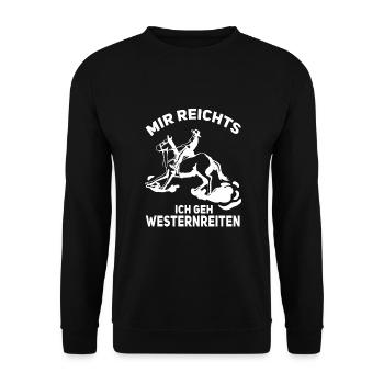 Westernreiten Pferd Western reiten - Unisex Pullover - Schwarz - Vorne - Alina (178cm) & Michal (187cm)