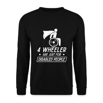 Funny wheelchair driver disabled people - Unisex Pullover - Schwarz - Vorne - Alina (178cm) & Michal (187cm)
