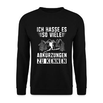 Wandern Sprüche Bergsteiger Wanderer - Unisex Pullover - Schwarz - Vorne - Alina (178cm) & Michal (187cm)