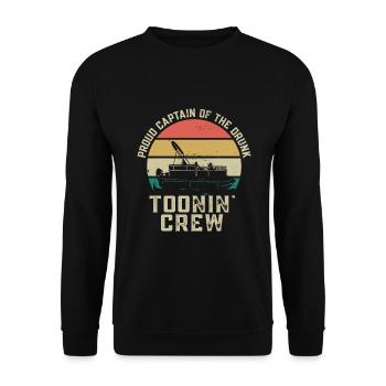 Vintage Life Pontoon Captain Boat - Unisex Pullover - Schwarz - Vorne - Alina (178cm) & Michal (187cm)