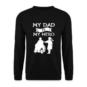 Funny wheelchair driver disabled people - Unisex Pullover - Schwarz - Vorne - Alina (178cm) & Michal (187cm)