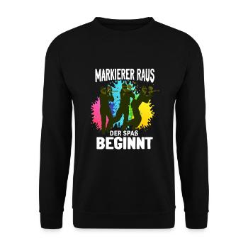 Paintball Gotcha Paintballspieler - Unisex Pullover - Schwarz - Vorne - Alina (178cm) & Michal (187cm)