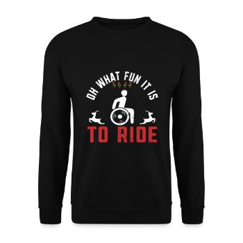 Funny wheelchair driver disabled people - Unisex Pullover - Schwarz - Vorne - Alina (178cm) & Michal (187cm)