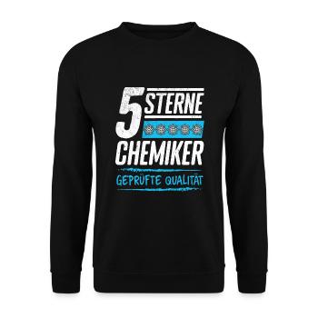Chemielaborant 5 Sterne Chemiker Chemielabor - Unisex Pullover - Schwarz - Vorne - Alina (178cm) & Michal (187cm)
