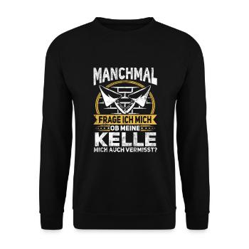 Maurer Kelle Maurermeister - Unisex Pullover - Schwarz - Vorne - Alina (178cm) & Michal (187cm)