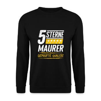 Maurer Kelle Maurermeister - Unisex Pullover - Schwarz - Vorne - Alina (178cm) & Michal (187cm)