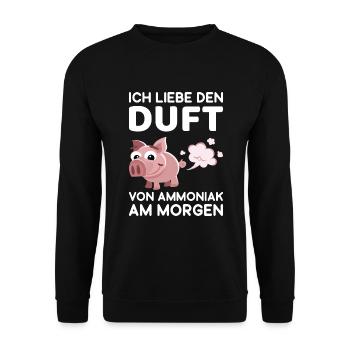 Schwein Bauernhof Landwirt Schweinezucht - Unisex Pullover - Schwarz - Vorne - Alina (178cm) & Michal (187cm)