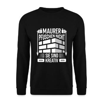 Maurer Kelle Maurermeister - Unisex Pullover - Schwarz - Vorne - Alina (178cm) & Michal (187cm)